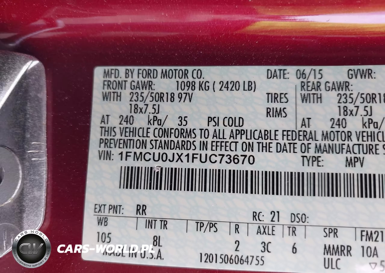 2015 Ford Escape Titanium VIN:1FMCU0JX1FUC73670 - 9