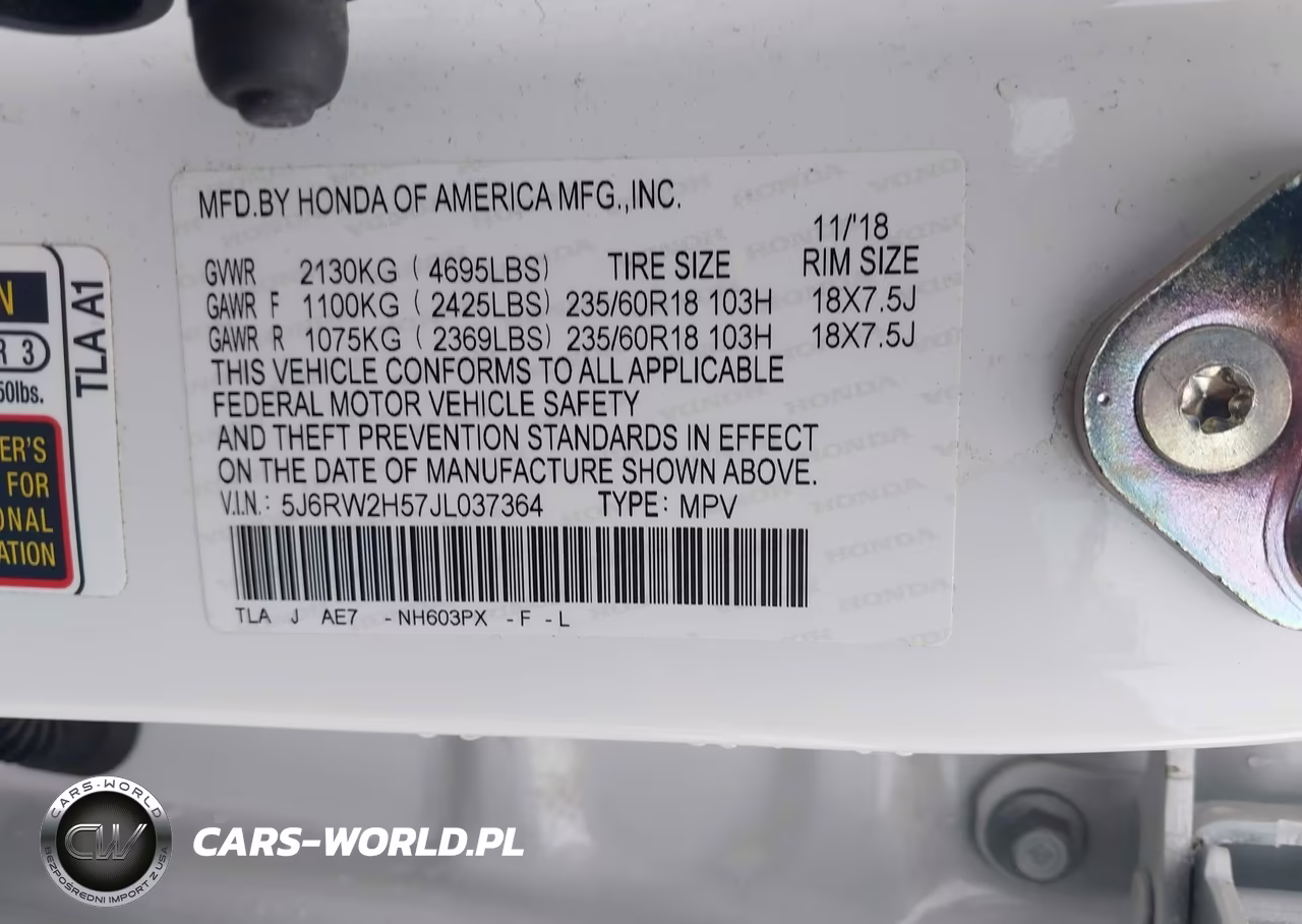 2018 Honda Cr-V Ex VIN:5J6RW2H57JL037364 - 9