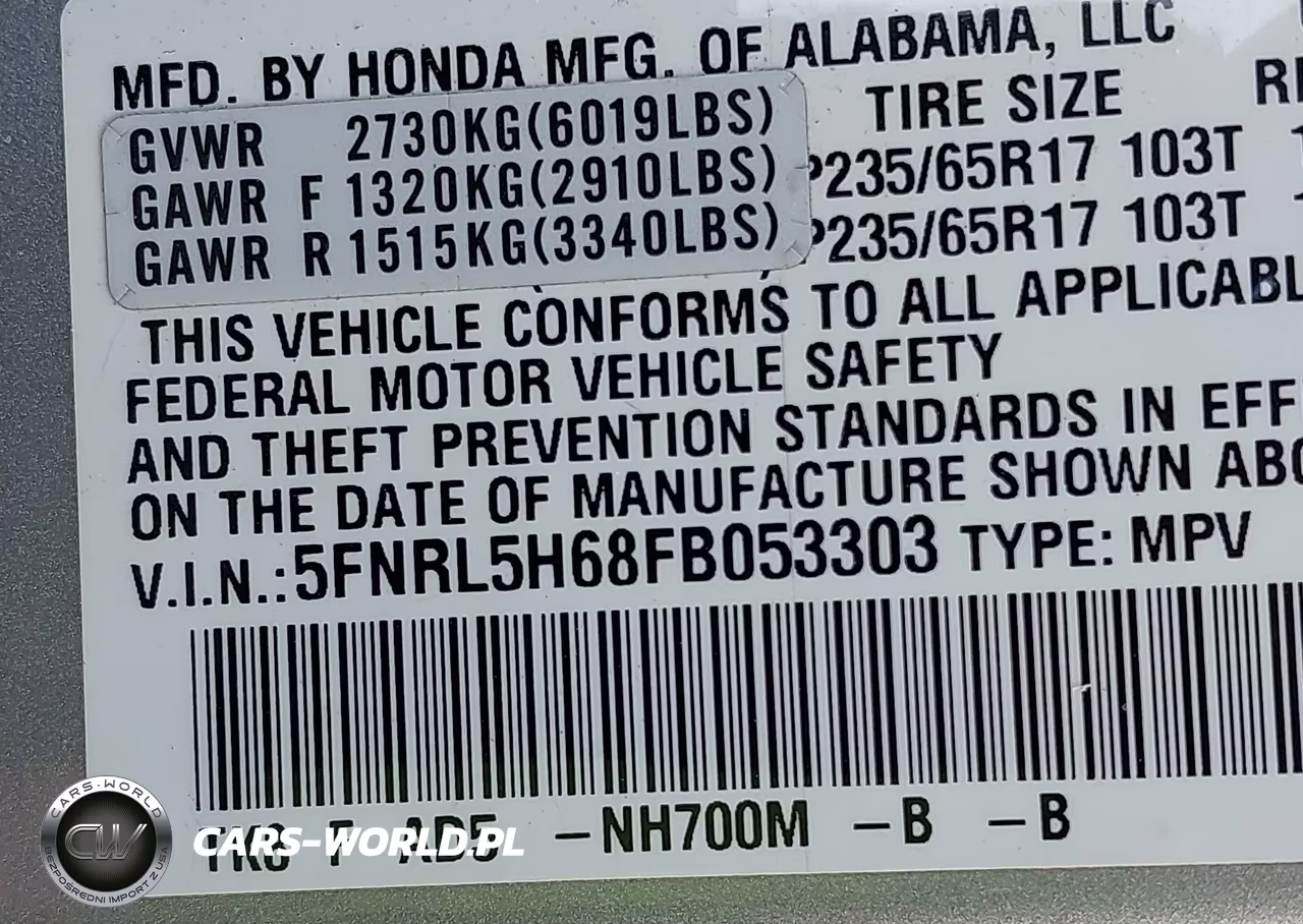 2015 Honda Odyssey Ex-L VIN:5FNRL5H68FB053303 - 9