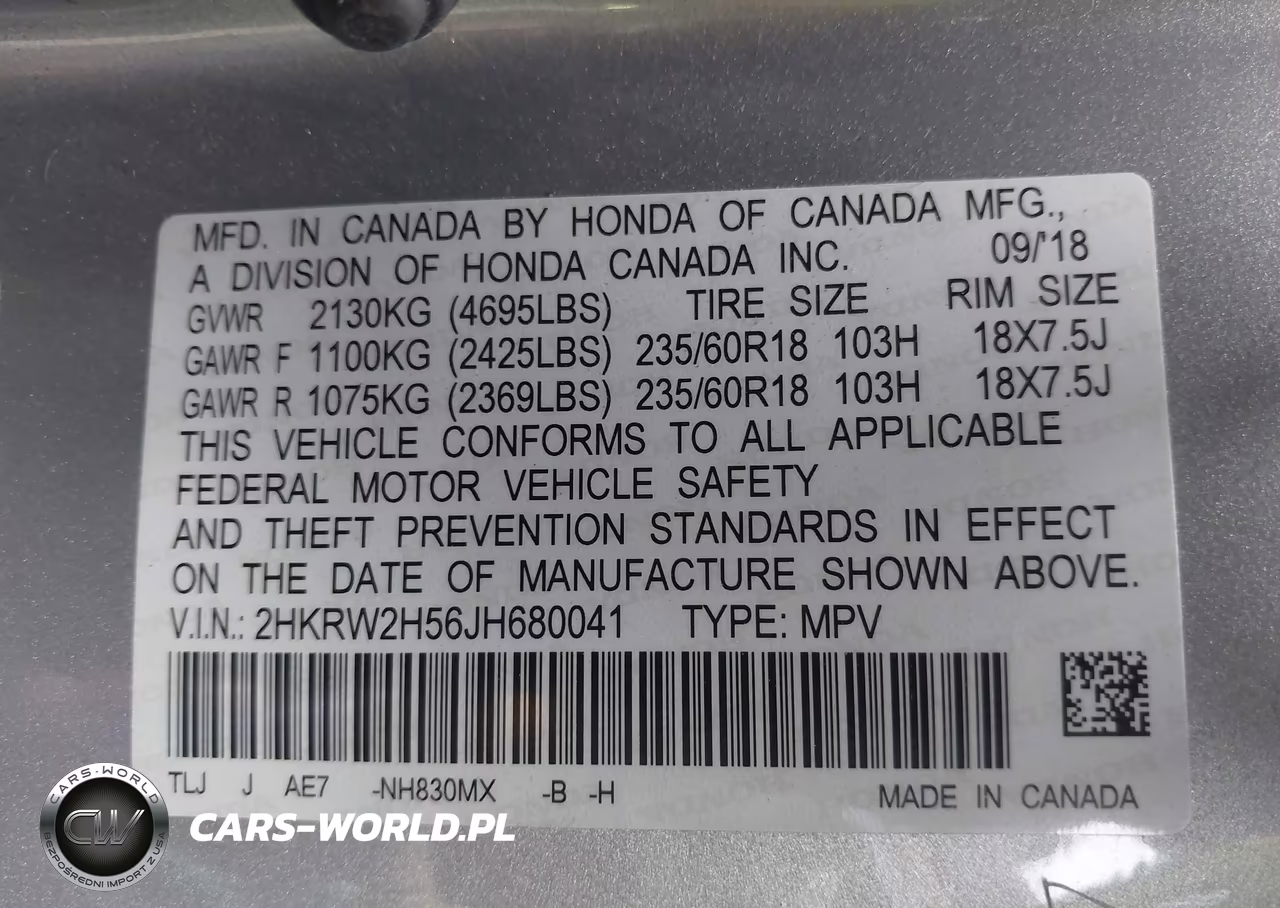 2018 Honda Cr-V Ex VIN:2HKRW2H56JH680041 - 9