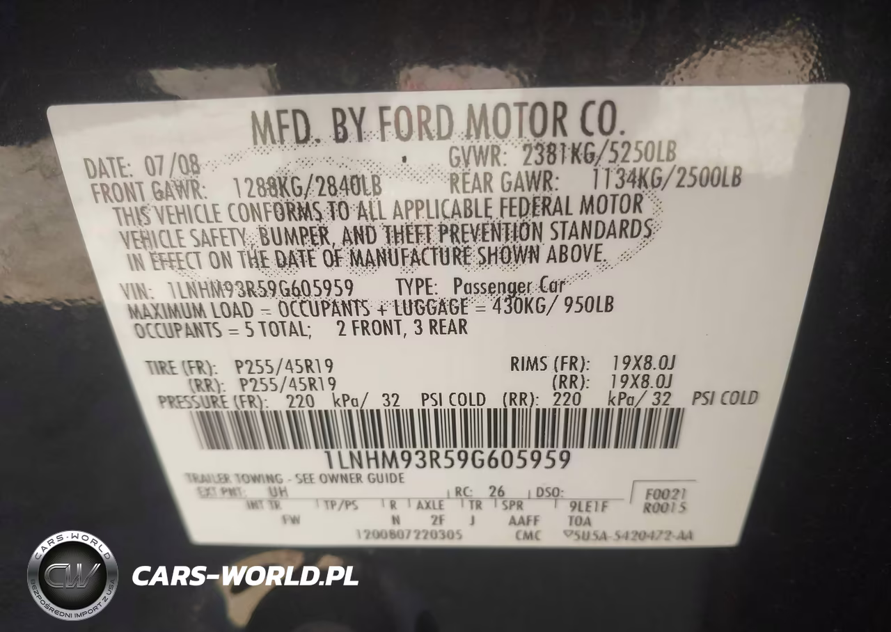 2009 Lincoln Mks VIN:1LNHM93R59G605959 - 9
