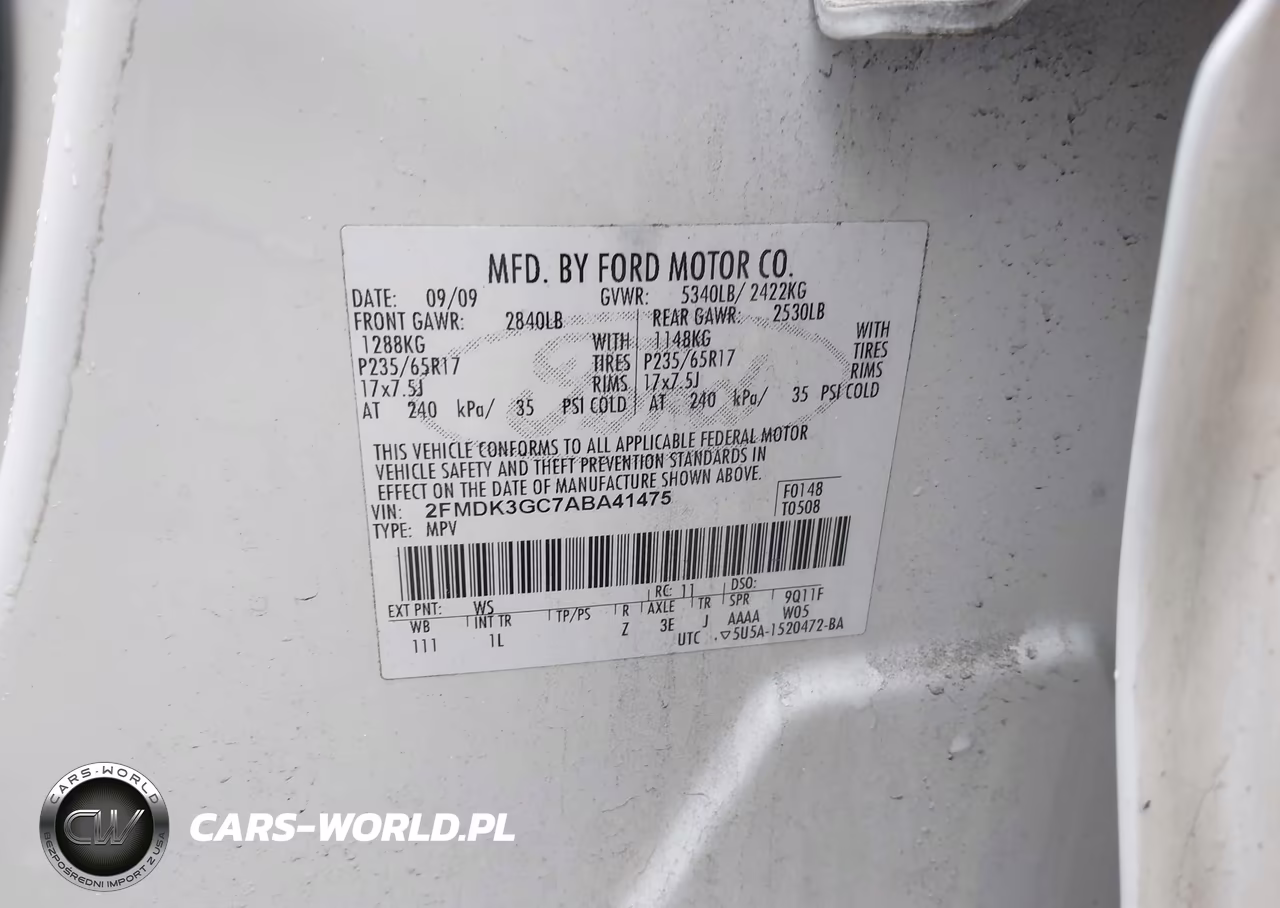2010 Ford Edge Se VIN:2FMDK3GC7ABA41475 - 9