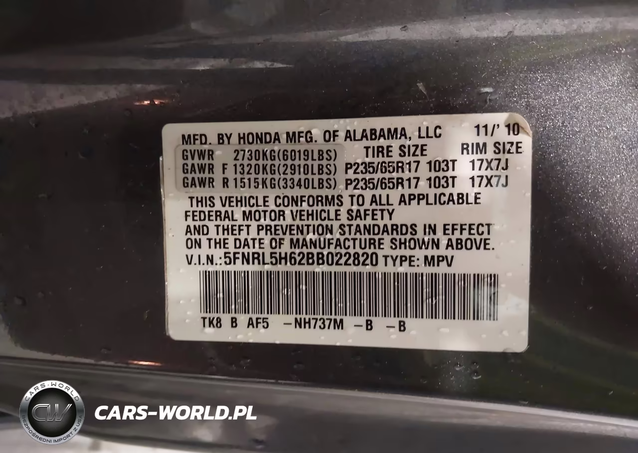 2011 Honda Odyssey Ex-L VIN:5FNRL5H62BB022820 - 9