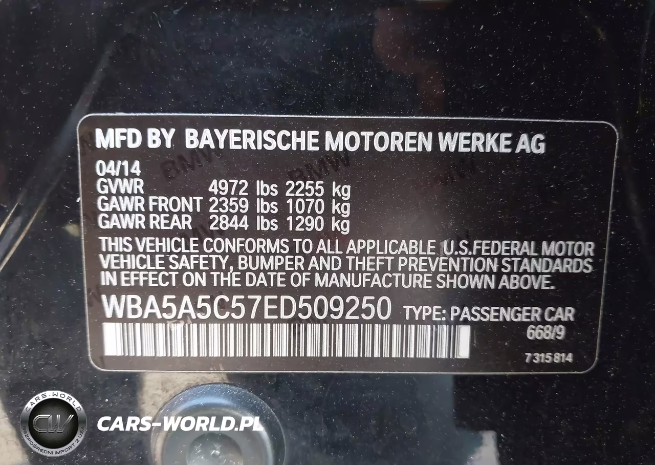 2014 BMW 528I VIN:WBA5A5C57ED509250 - 9
