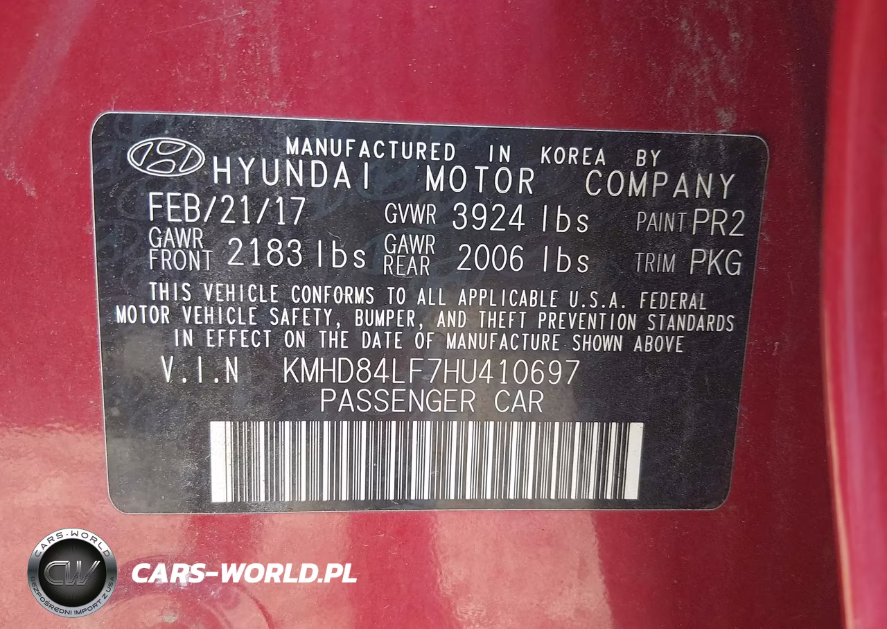 2017 Hyundai Elantra Se VIN:KMHD84LF7HU410697 - 9