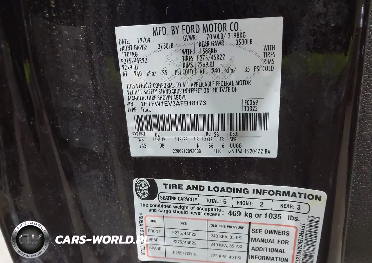 2010 Ford F150 Supercrew VIN:1FTFW1EV3AFB18173 - 9