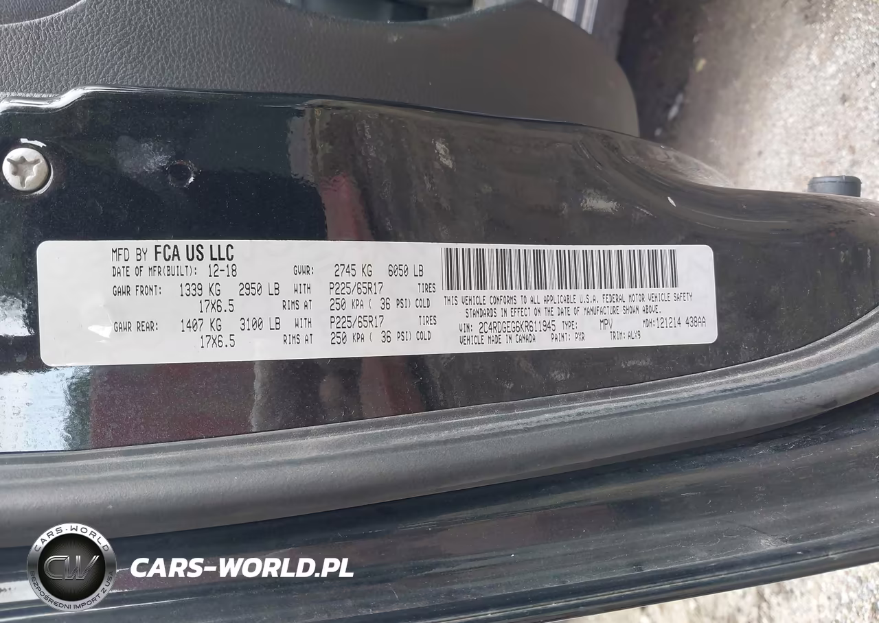 2019 Dodge Grand Caravan Gt VIN:2C4RDGEG6KR611945 - 9