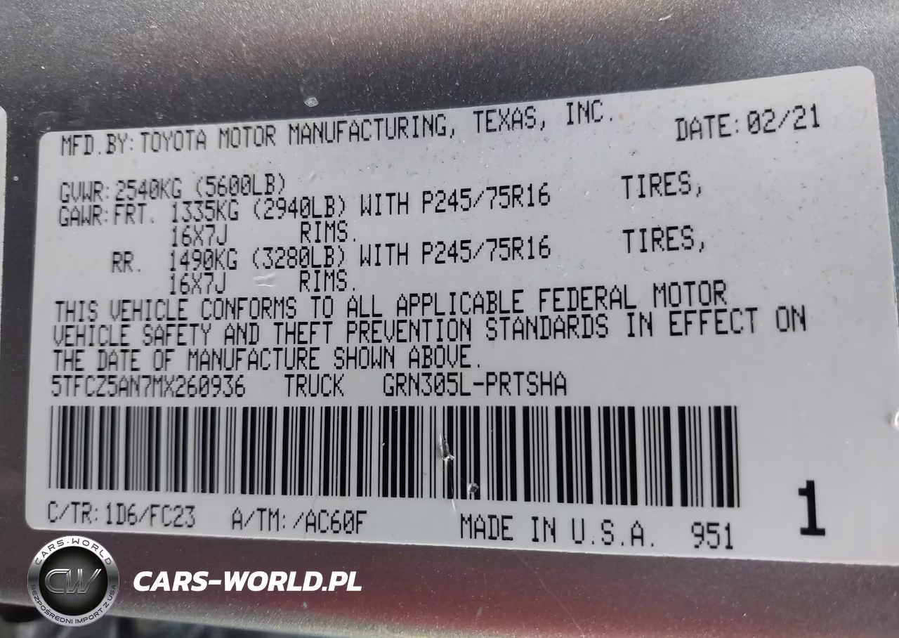 2021 Toyota Tacoma Sr5 V6 VIN:5TFCZ5AN7MX260936 - 9