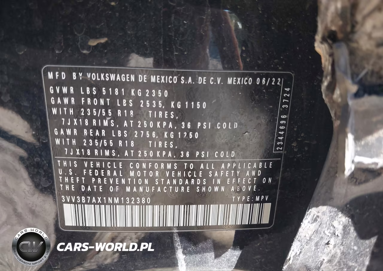 2022 Volkswagen Tiguan 2.0T Se VIN:3VV3B7AX1NM132380 - 9