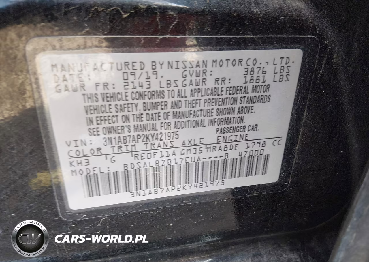 2019 Nissan Sentra S VIN:3N1AB7AP2KY421975 - 9