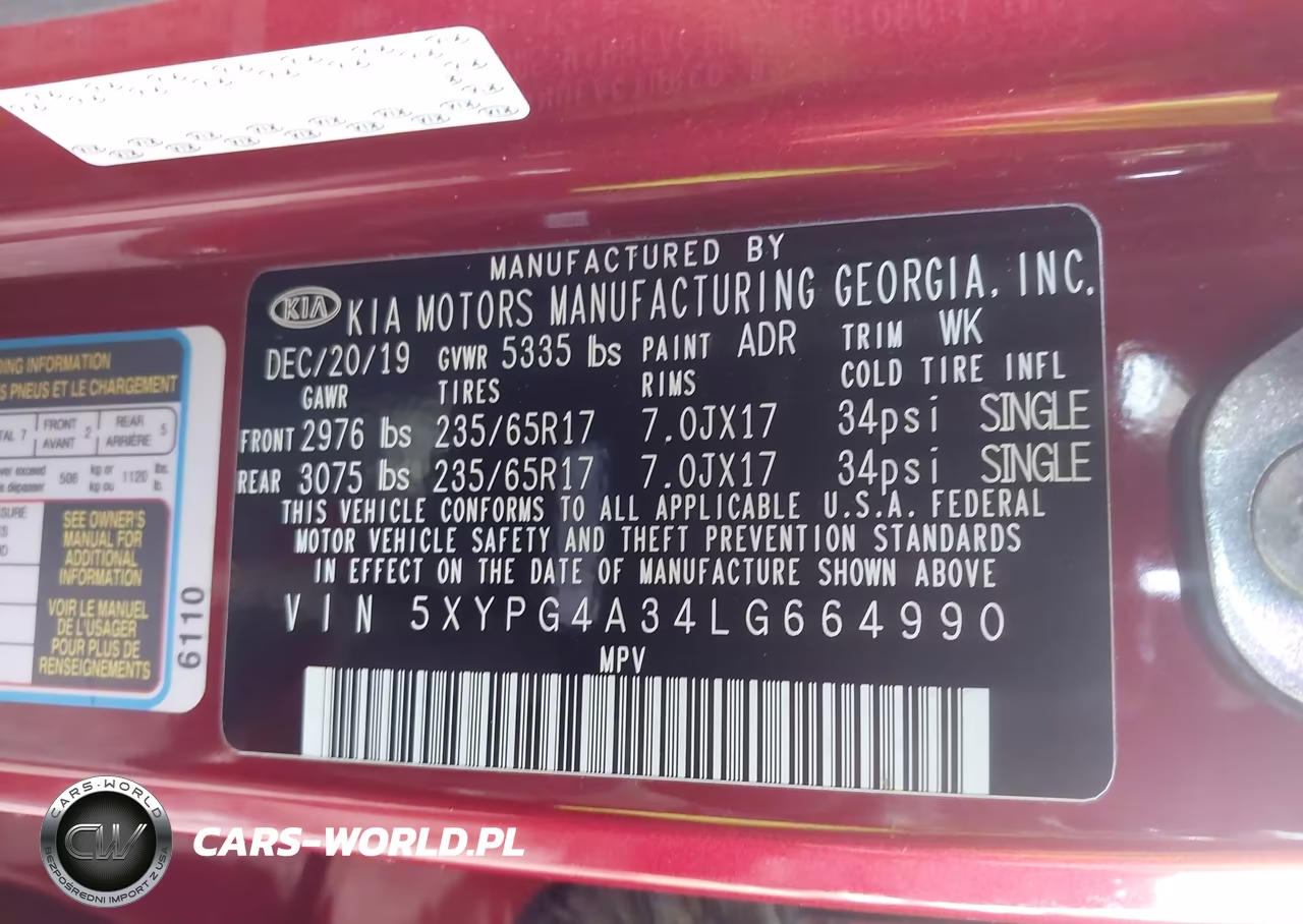 2020 Kia Sorento 2.4L Lx VIN:5XYPG4A34LG664990 - 9