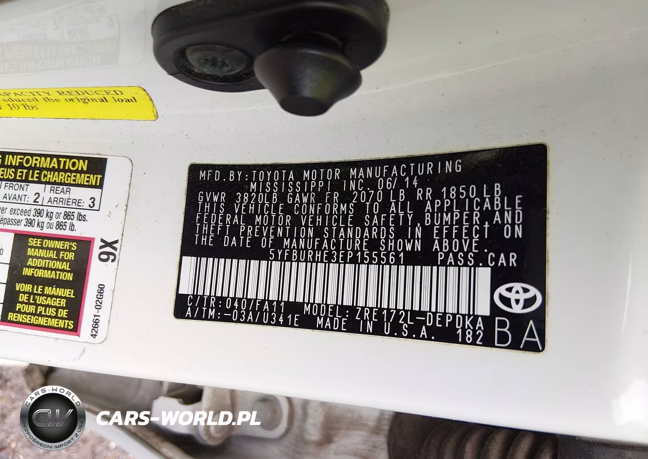 2014 Toyota Corolla L VIN:5YFBURHE3EP155561 - 9