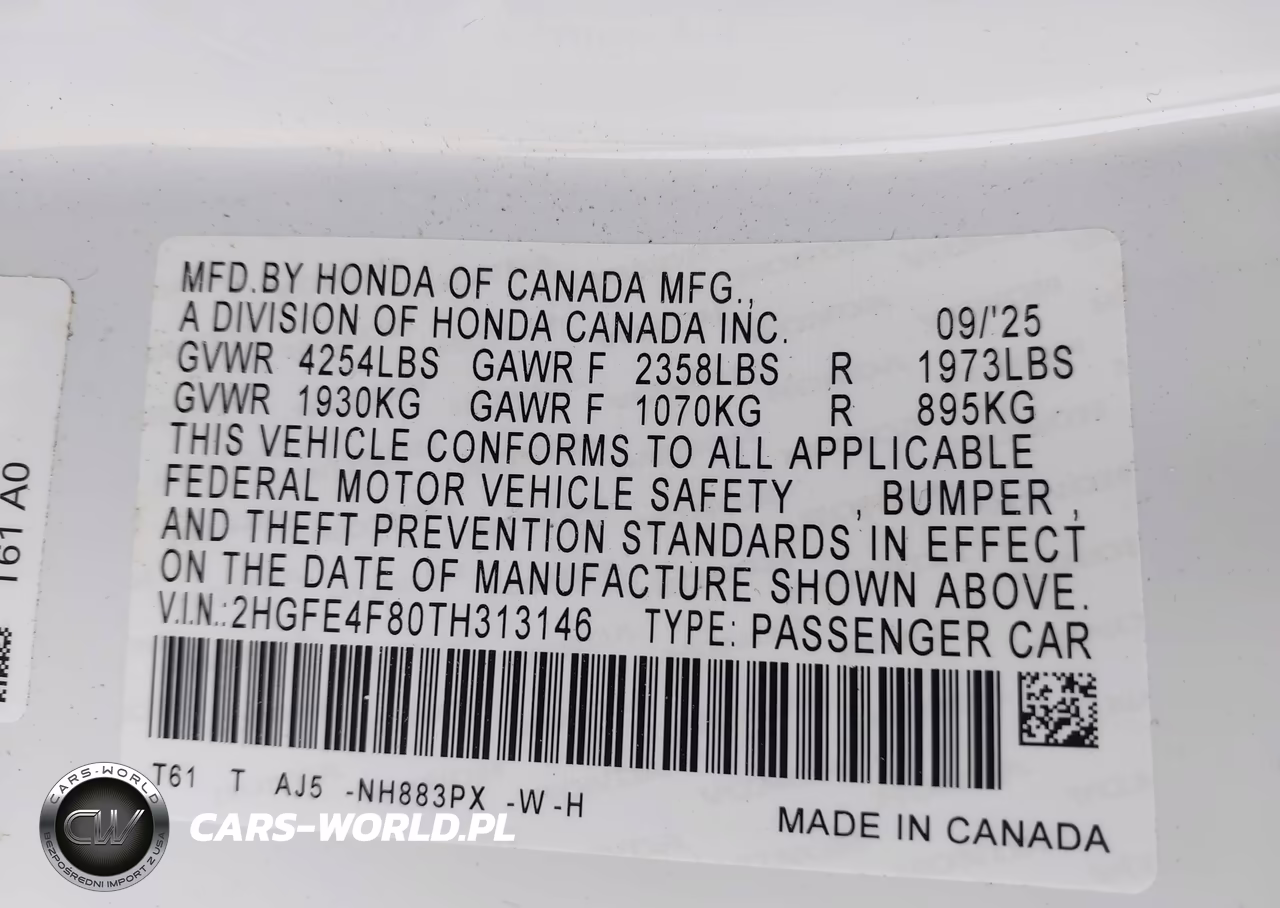 2026 Honda Civic Hybrid Sport-Sport Touring VIN:2HGFE4F80TH313146 - 9