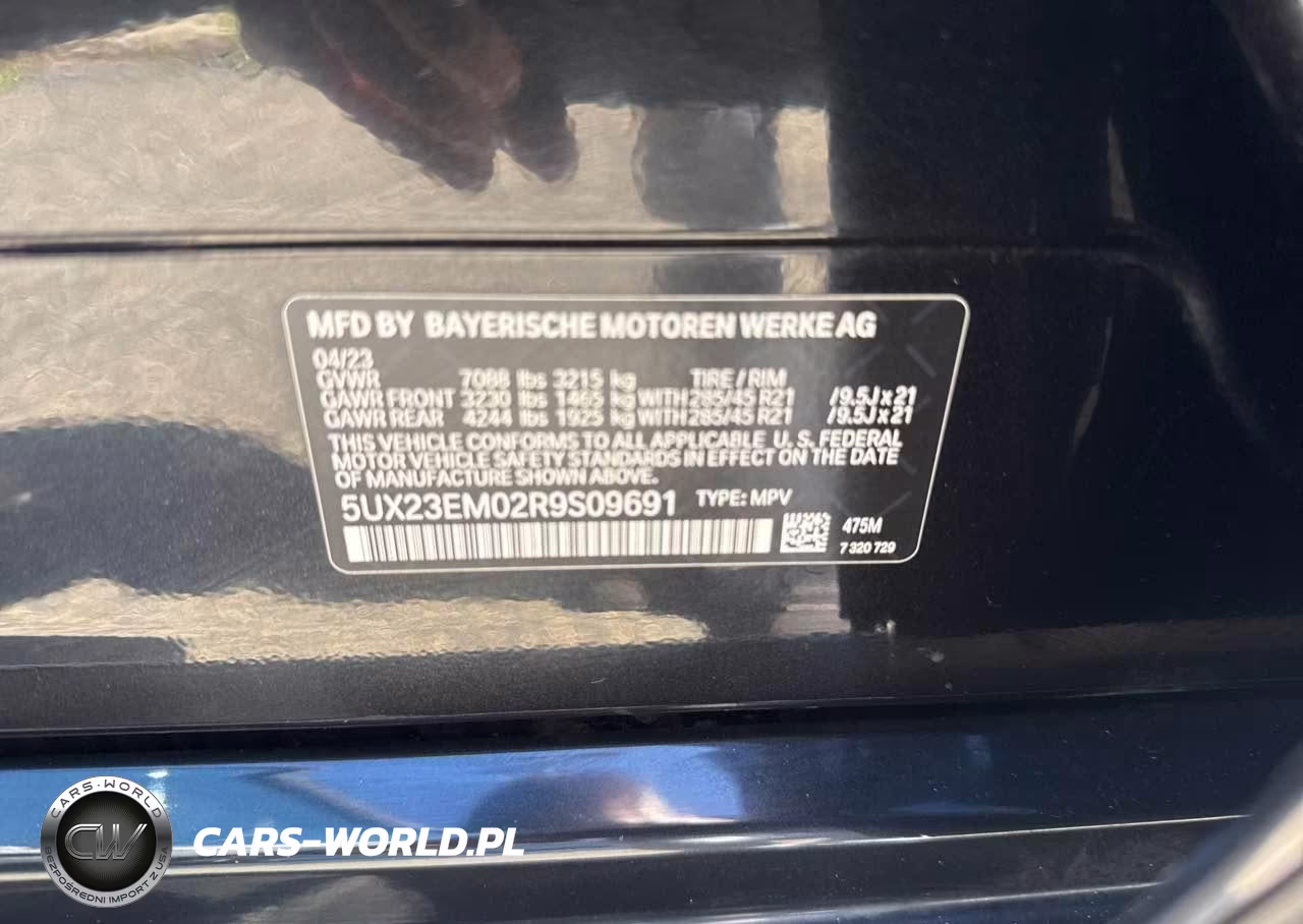 2024 BMW X7 xDrive40I VIN:5UX23EM02R9S09691 - 9