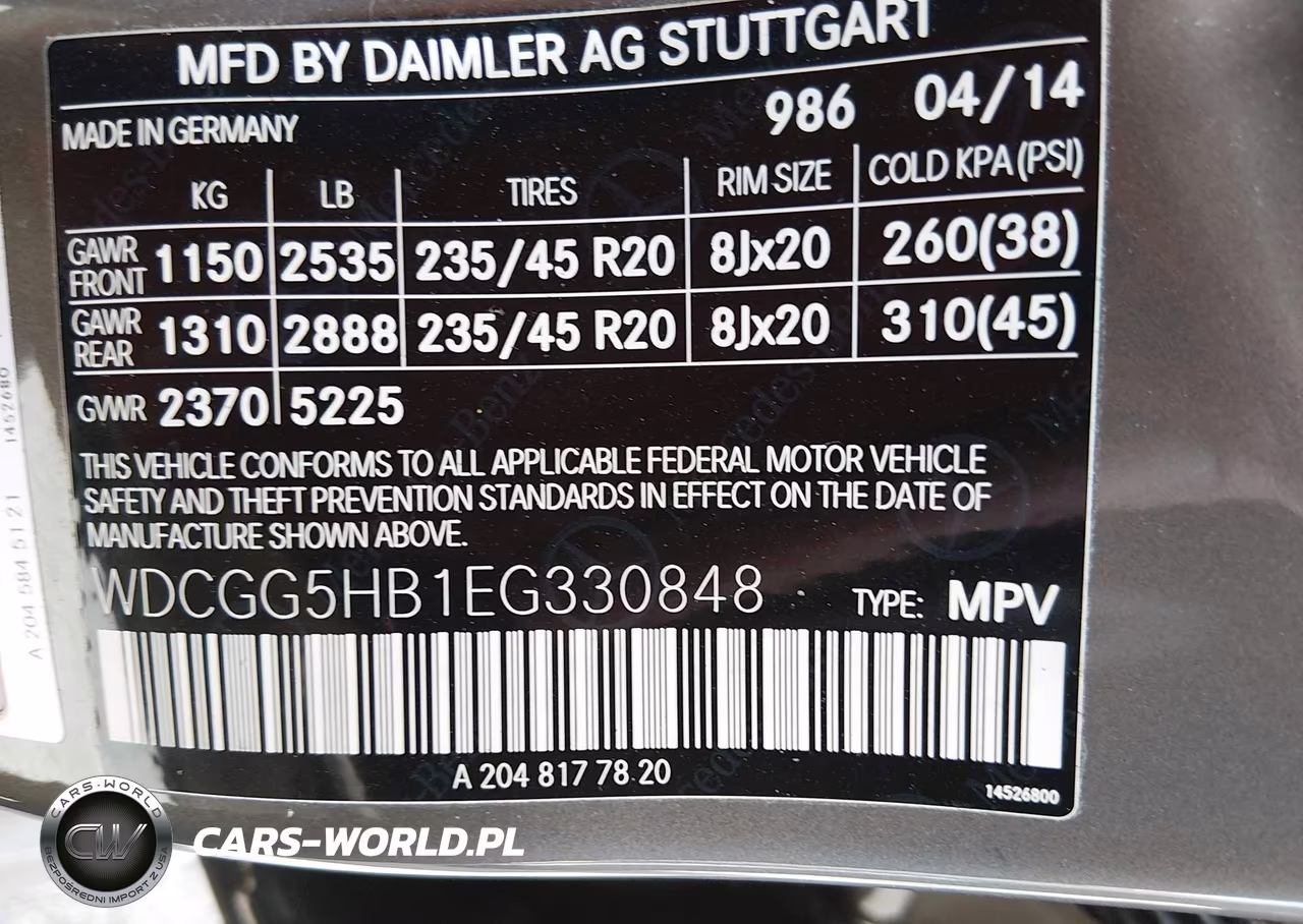 2014 Mercedes-Benz Glk 350 VIN:WDCGG5HB1EG330848 - 9