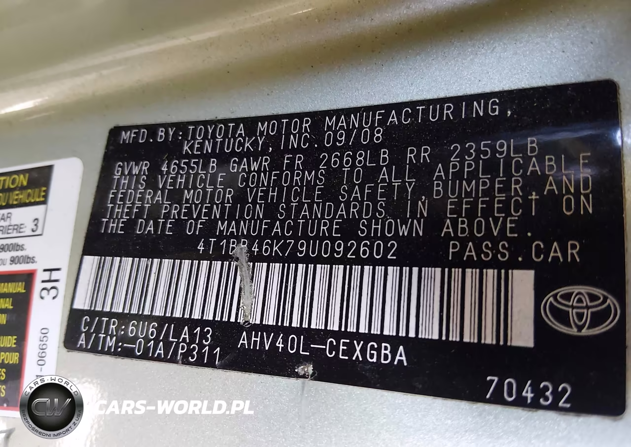 2009 Toyota Camry Hybrid VIN:4T1BB46K79U092602 - 9