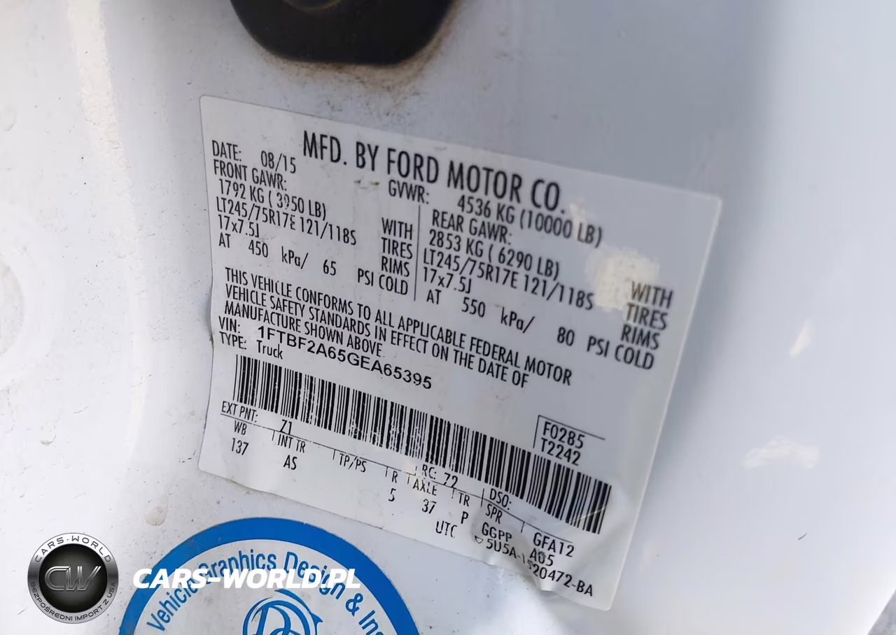 2016 Ford Super Duty F-250 Srw Xl VIN:1FTBF2A65GEA65395 - 9