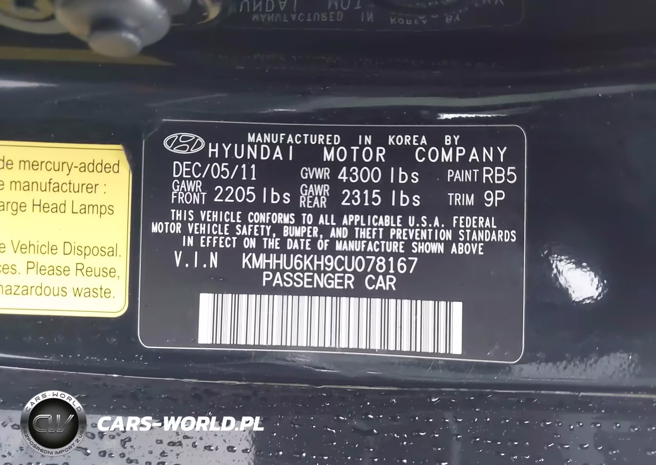 2012 Hyundai Genesis 3.8 Track VIN:KMHHU6KH9CU078167 - 9