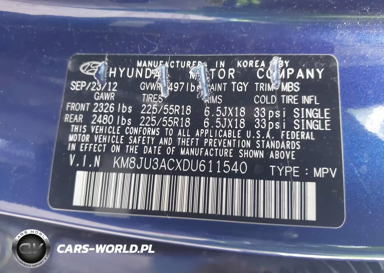 2013 Hyundai Tucson Limited VIN:KM8JU3ACXDU611540 - 9