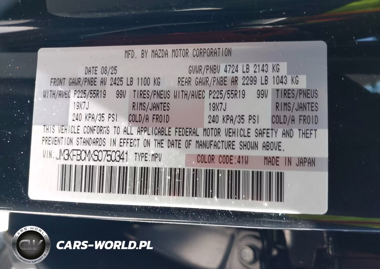 2025 Mazda Cx-5 2.5 S Carbon Edition VIN:JM3KFBCMXS0750341 - 9