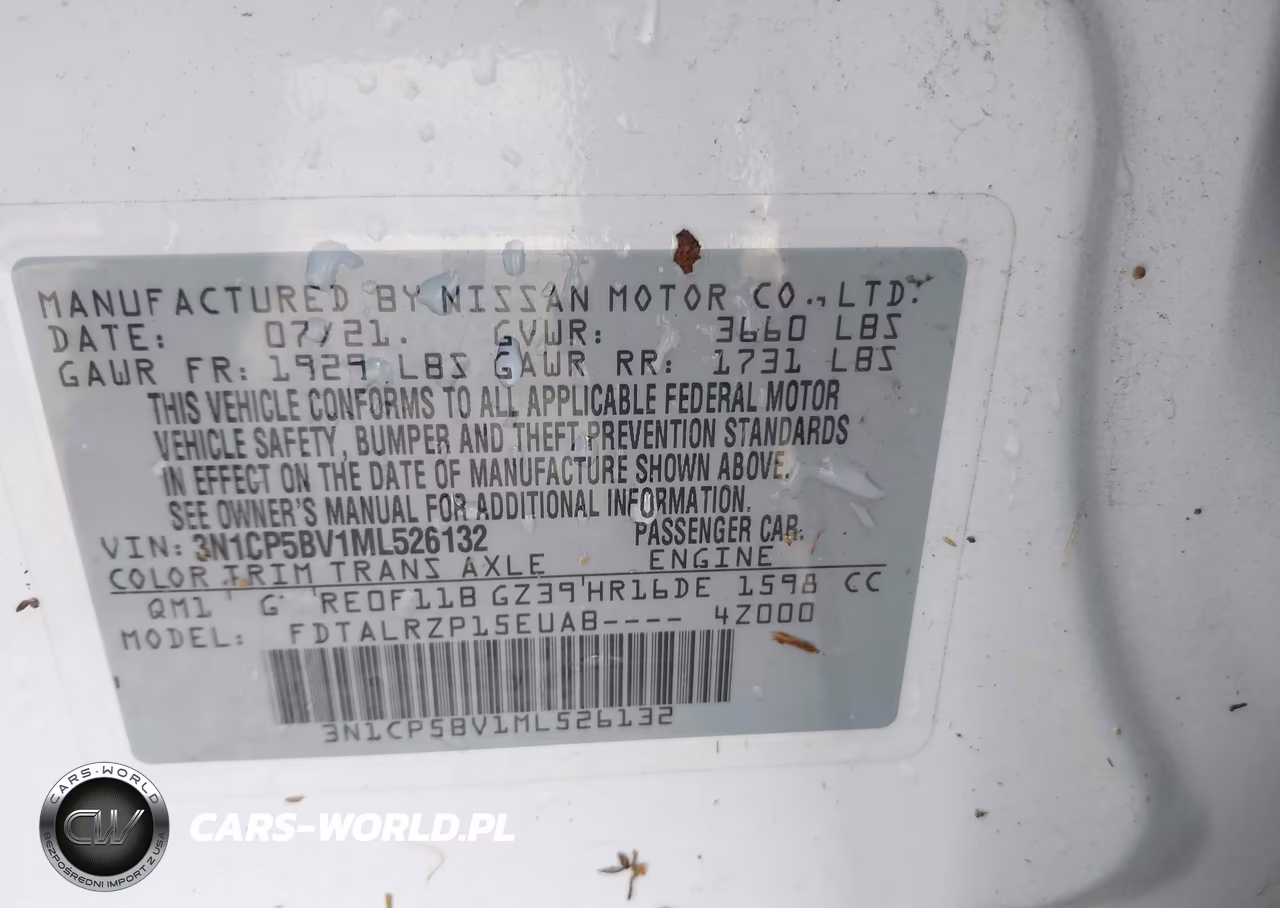 2021 Nissan Kicks S Xtronic Cvt VIN:3N1CP5BV1ML526132 - 9