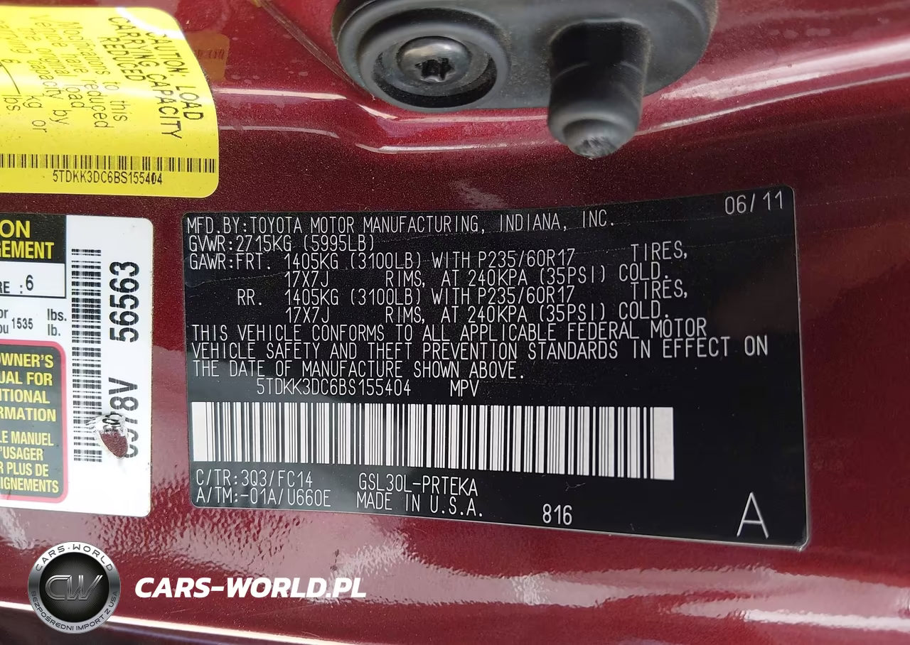 2011 Toyota Sienna Le V6 VIN:5TDKK3DC6BS155404 - 9