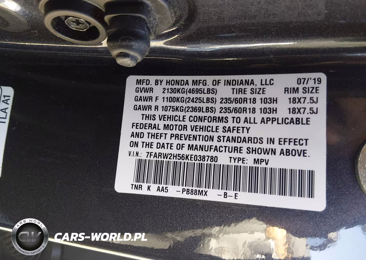 2019 Honda Cr-V Ex VIN:7FARW2H56KE038780 - 9