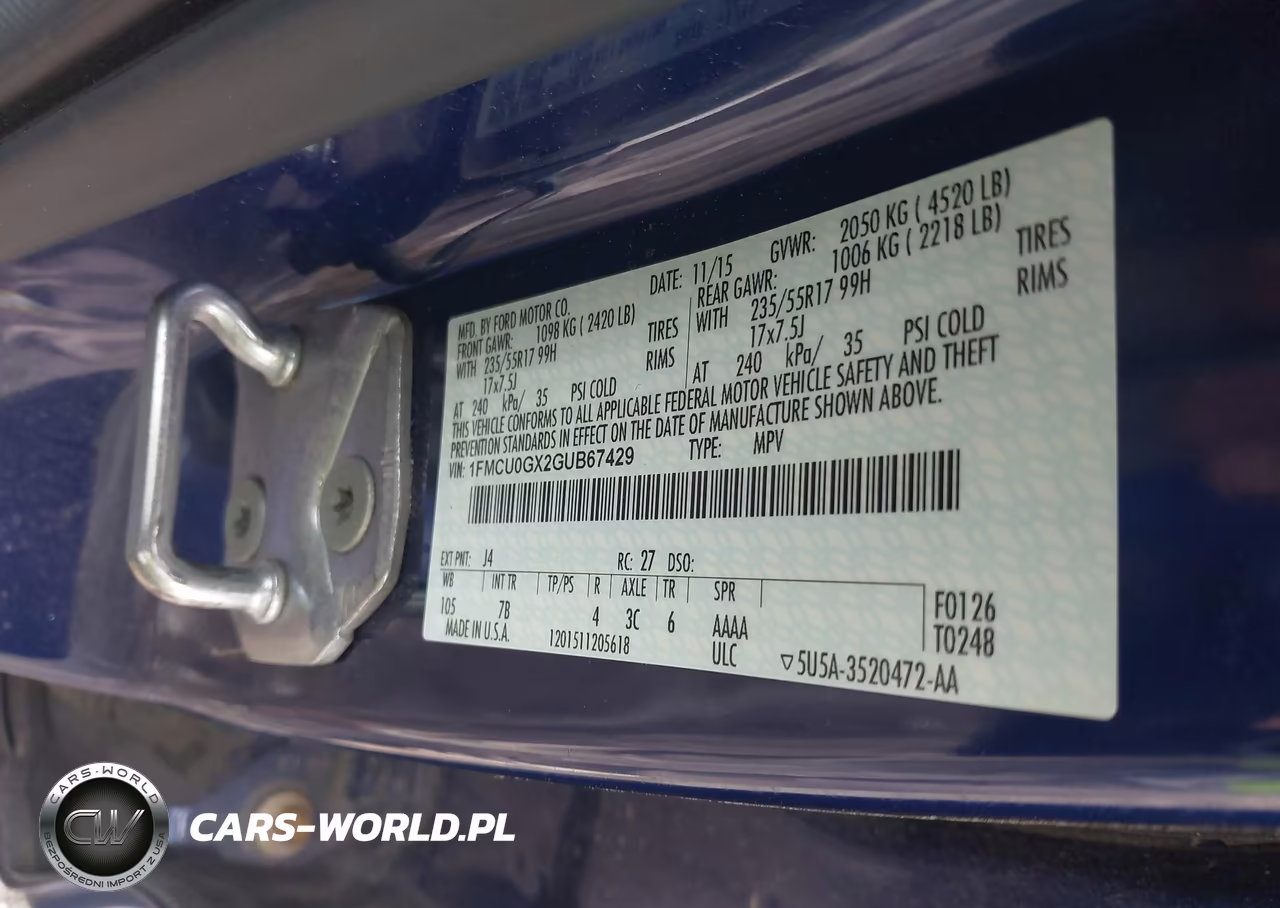 2016 Ford Escape Se VIN:1FMCU0GX2GUB67429 - 9