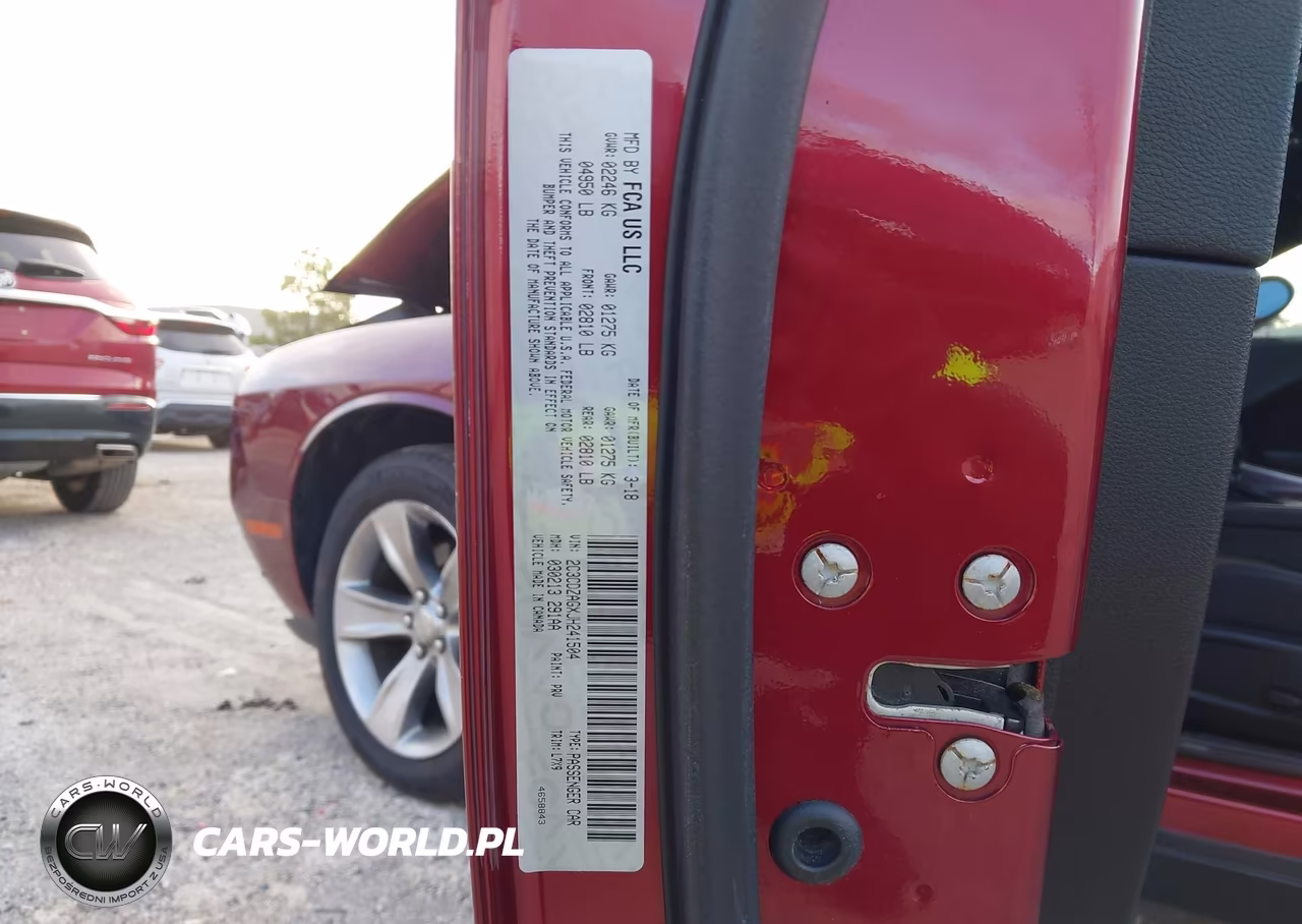 2018 Dodge Challenger Sxt VIN:2C3CDZAGXJH241504 - 9
