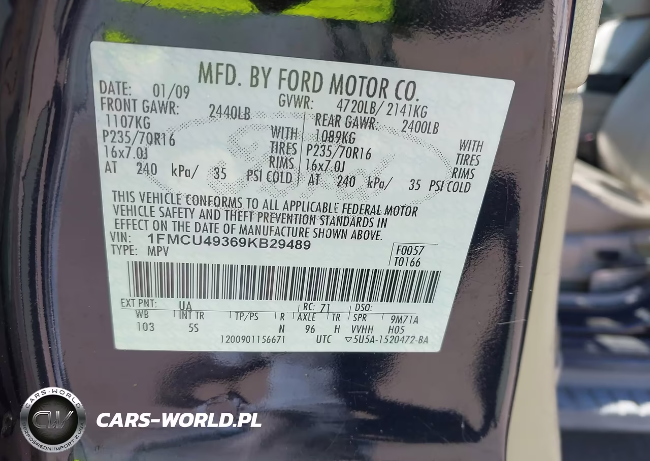 2009 Ford Escape Hybrid-Hybrid Limited VIN:1FMCU49369KB29489 - 9
