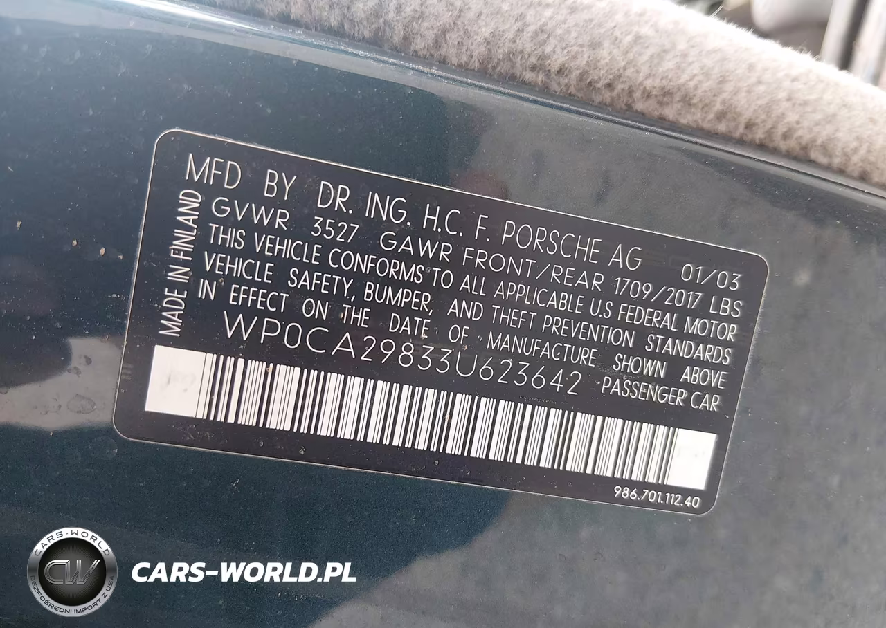 2003 Porsche Boxster VIN:WP0CA29833U623642 - 9