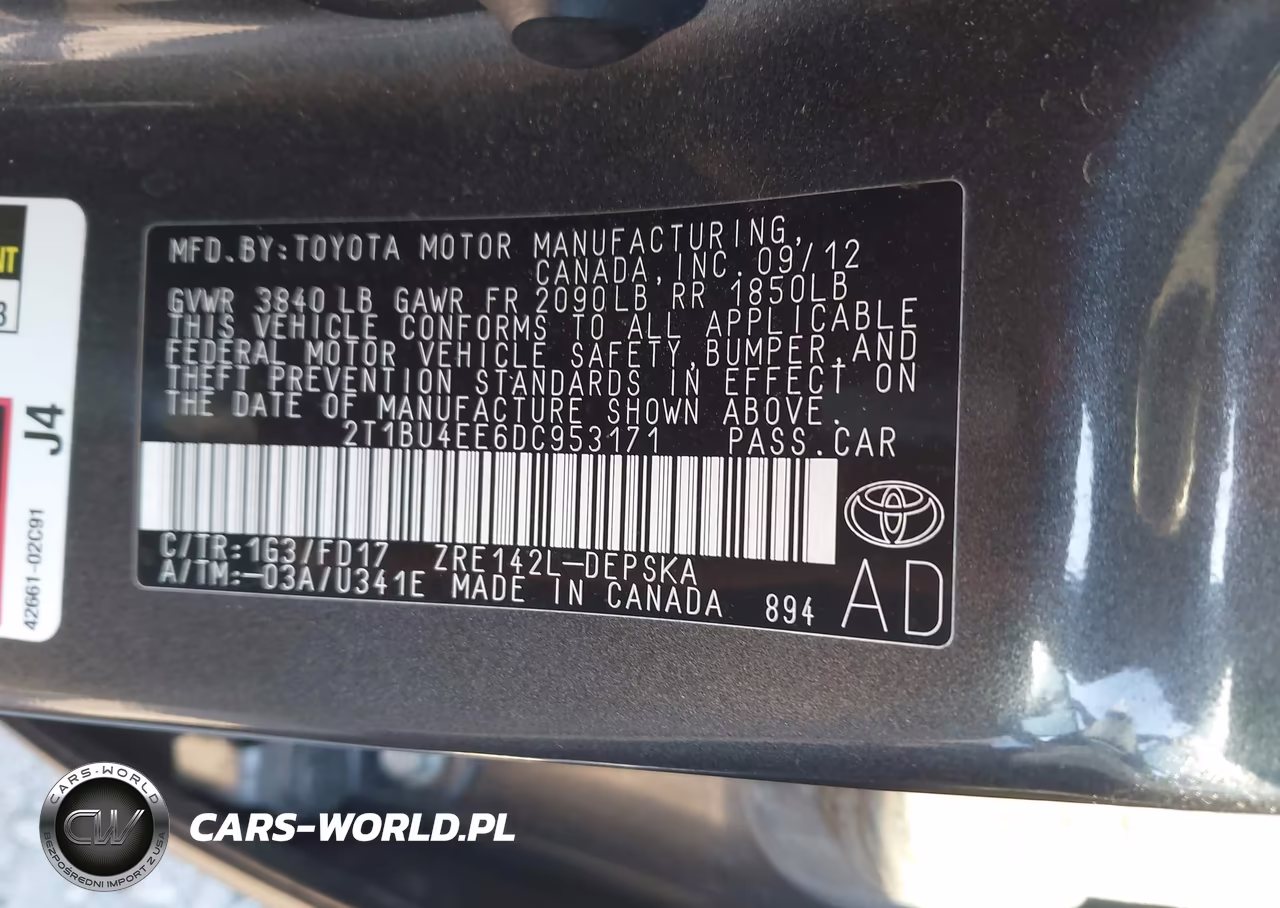 2013 Toyota Corolla S VIN:2T1BU4EE6DC953171 - 9