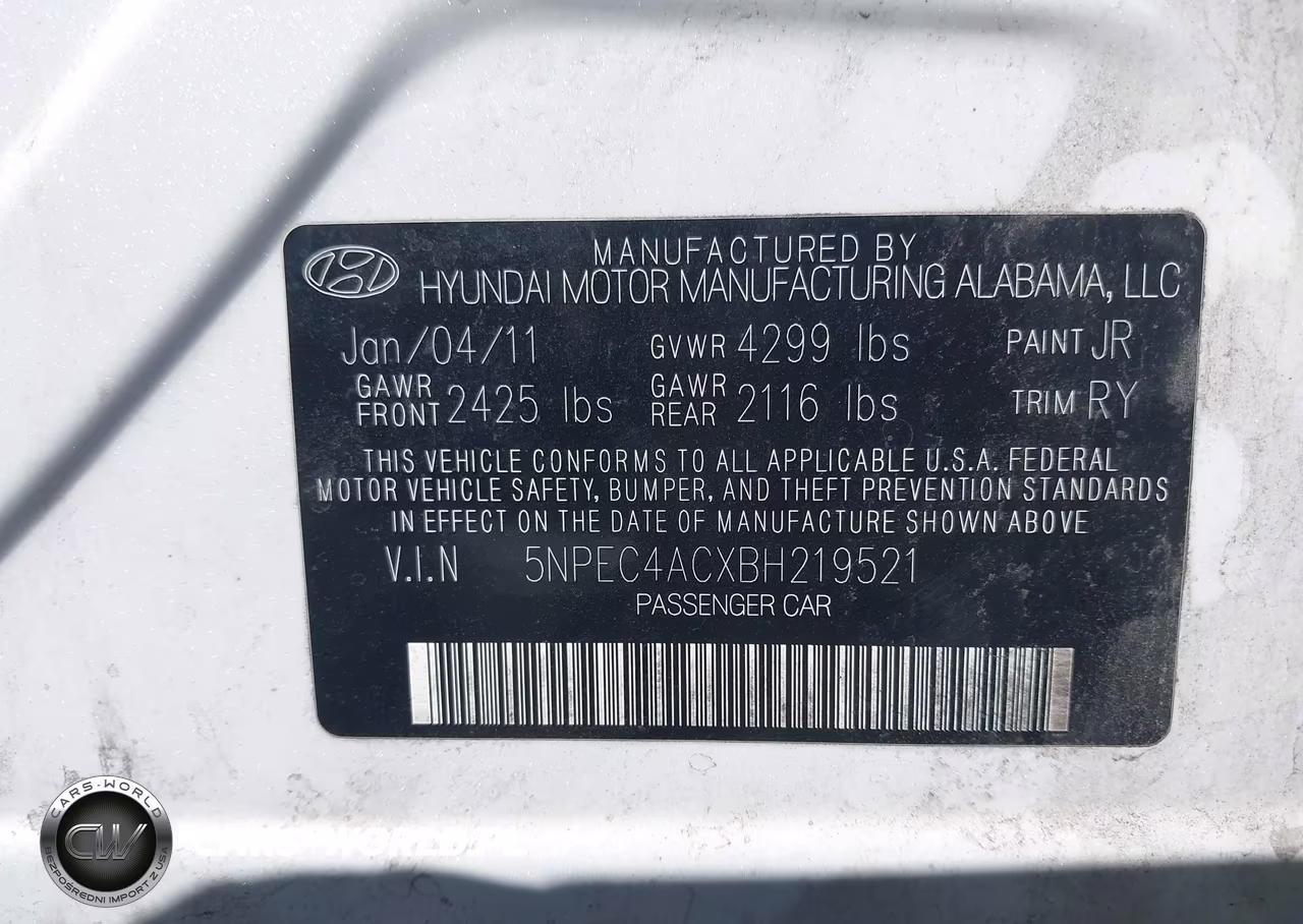 2011 Hyundai Sonata Se VIN:5NPEC4ACXBH219521 - 9