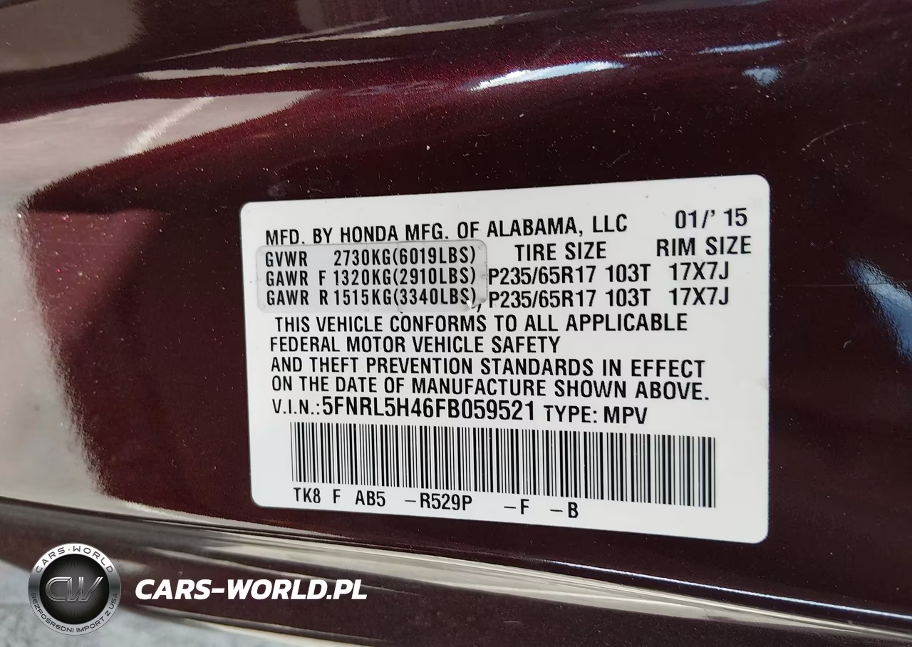 2015 Honda Odyssey Ex VIN:5FNRL5H46FB059521 - 9