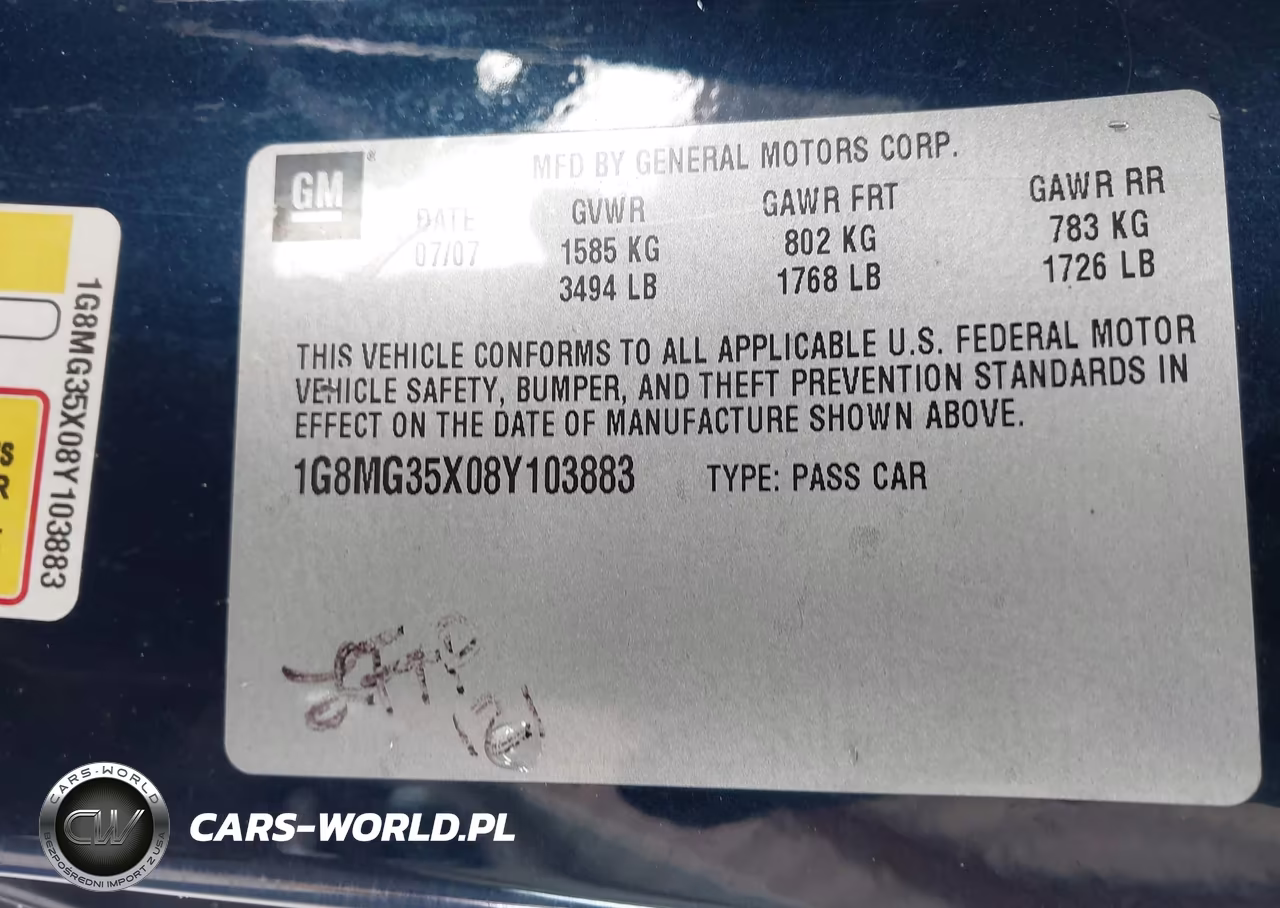 2008 Saturn Sky Red Line VIN:1G8MG35X08Y103883 - 9