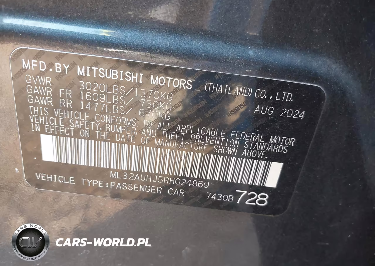 2024 Mitsubishi Mirage Es-Le VIN:ML32AUHJ5RH024869 - 9