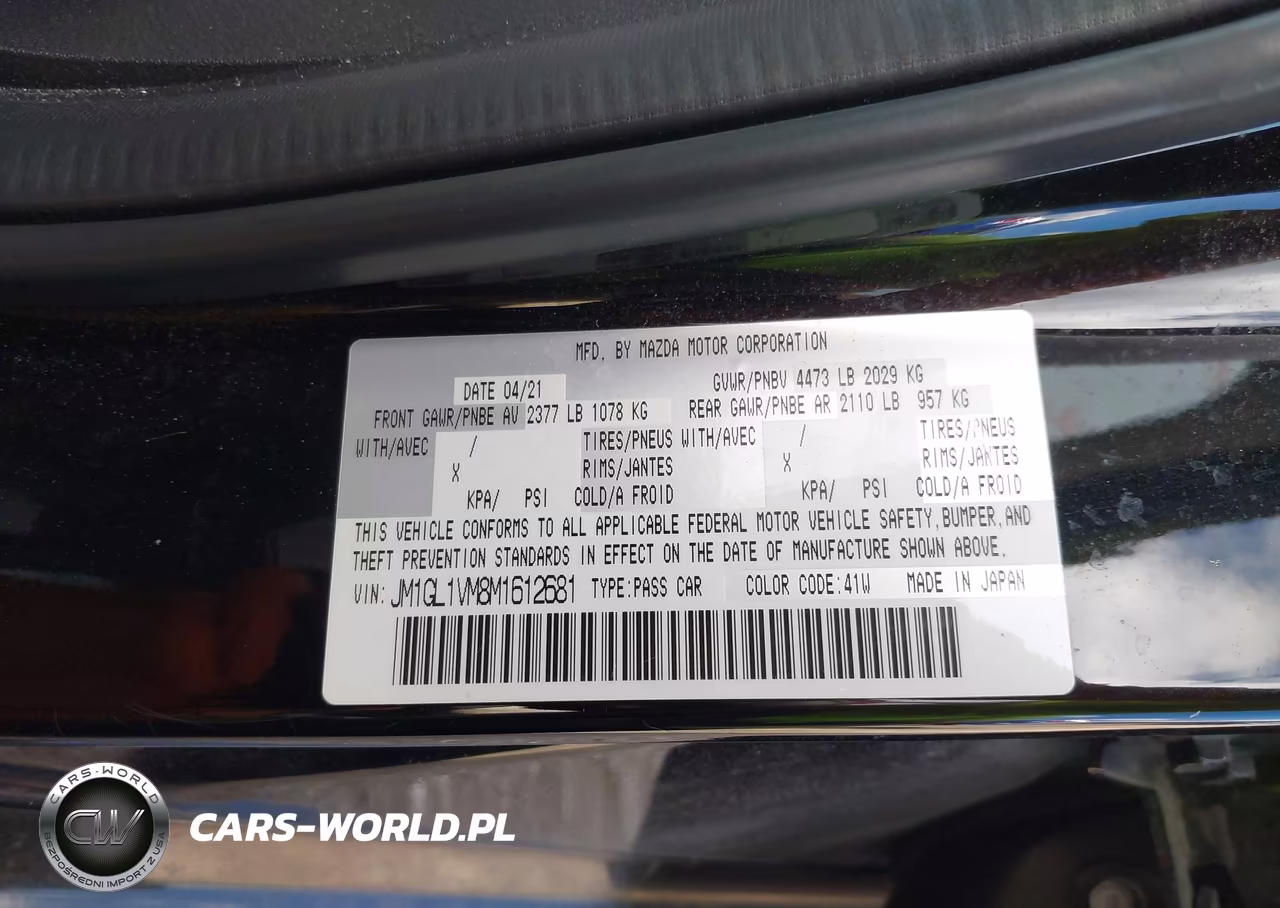 2021 Mazda Mazda6 Touring VIN:JM1GL1VM8M1612681 - 9