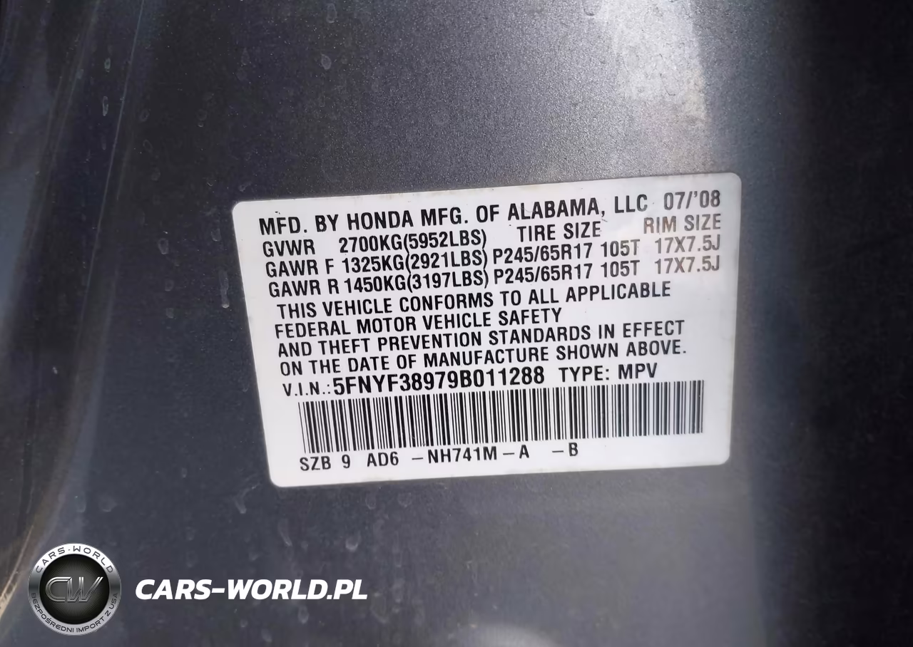 2009 Honda Pilot Touring VIN:5FNYF38979B011288 - 9