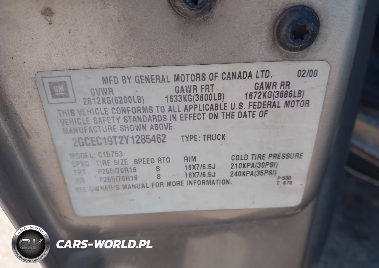 2000 Chevrolet Silverado 1500 Ls VIN:2GCEC19T2Y1285462 - 9