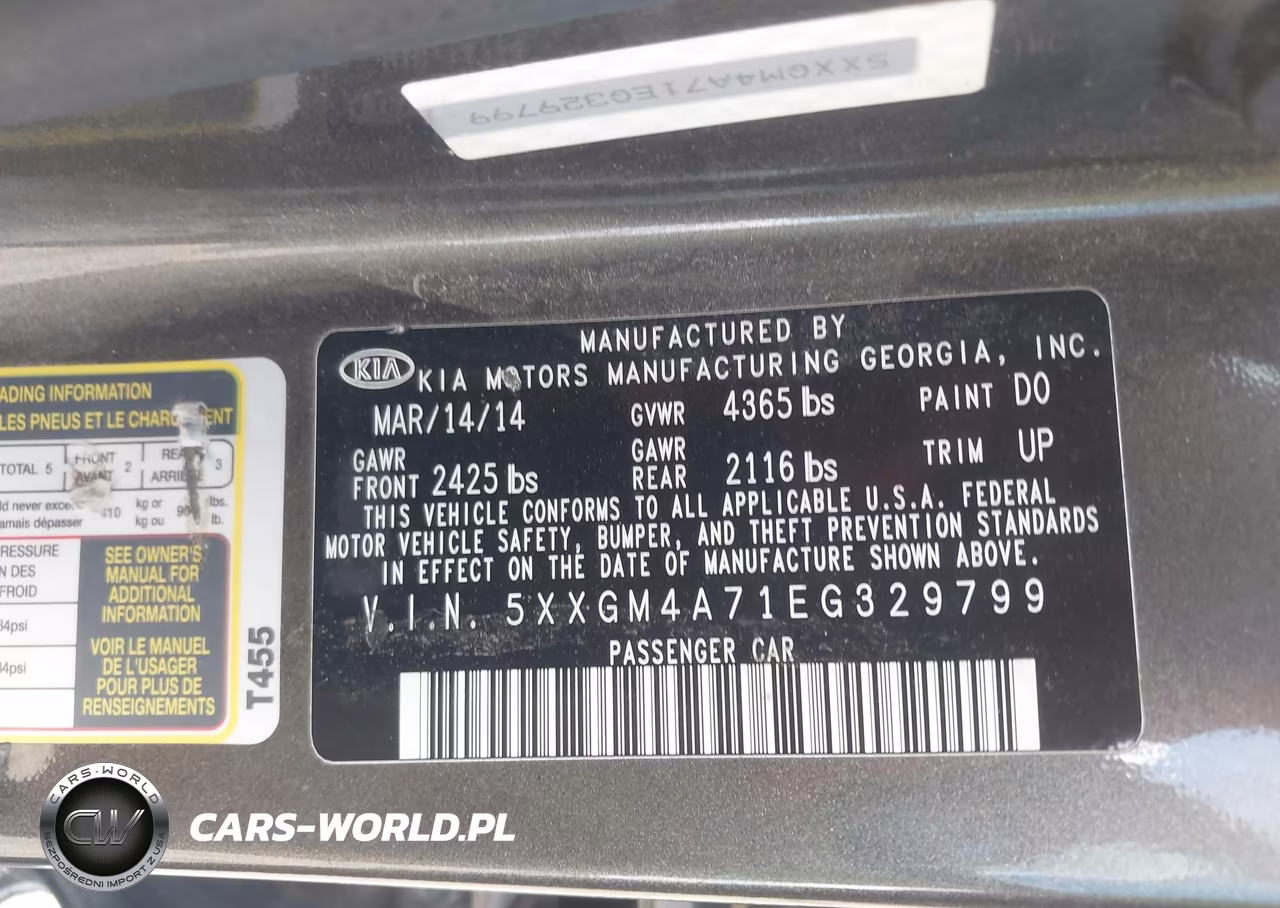2014 Kia Optima Lx VIN:5XXGM4A71EG329799 - 9