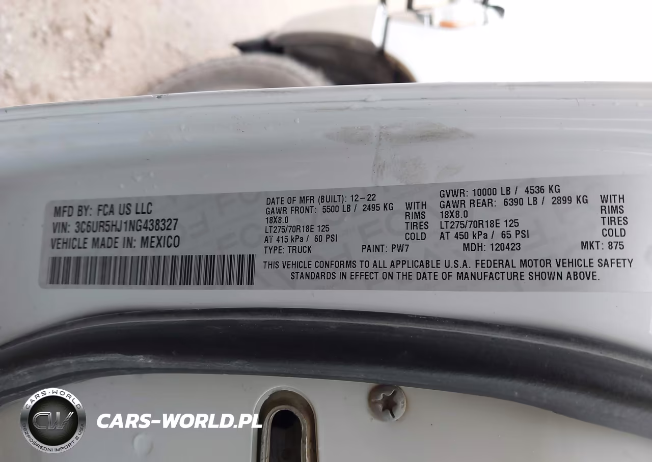 2022 Ram 2500 Tradesman 4X4 8' Box VIN:3C6UR5HJ1NG438327 - 9