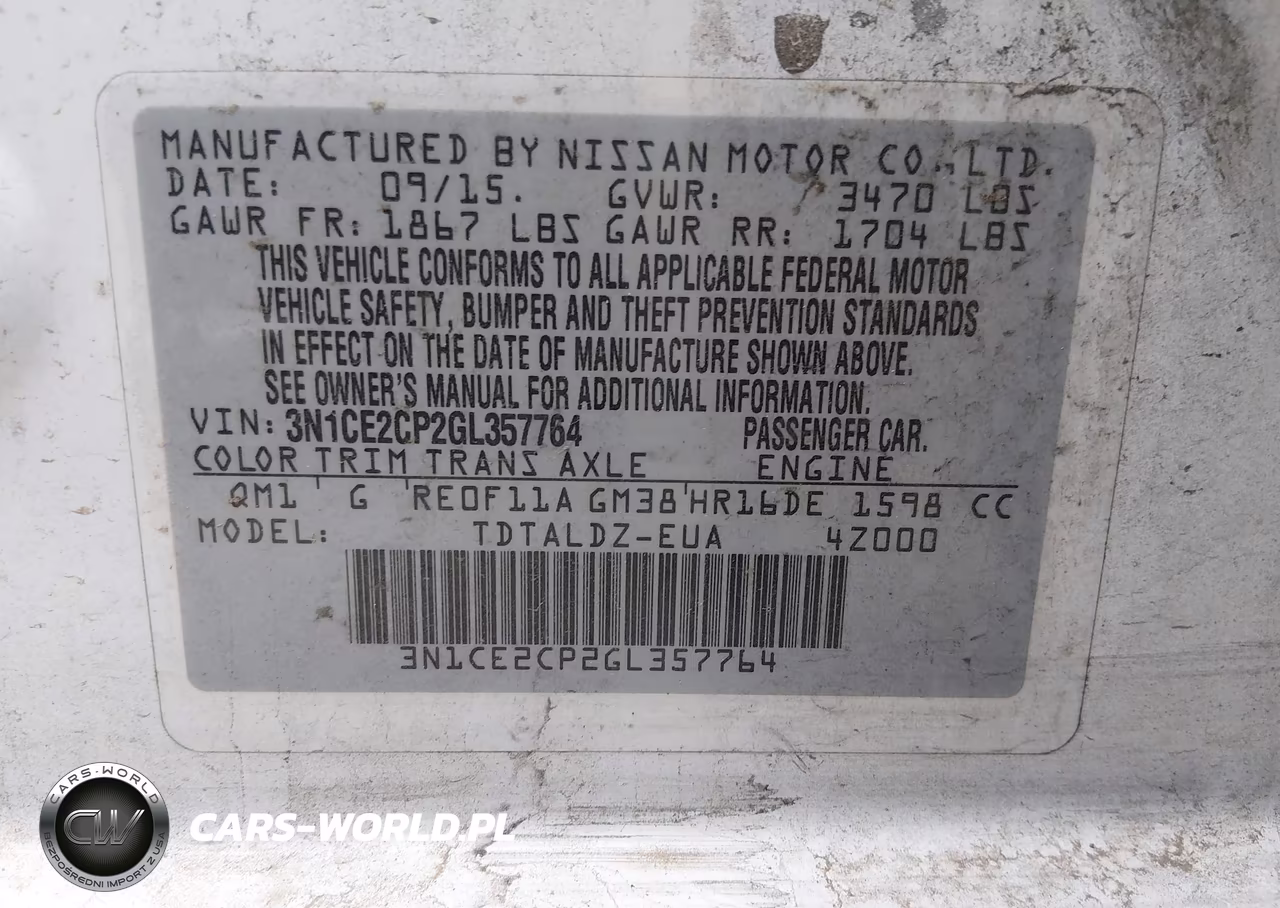 2016 Nissan Versa Note S (Sr)-S Plus-Sl-Sr-Sv VIN:3N1CE2CP2GL357764 - 9
