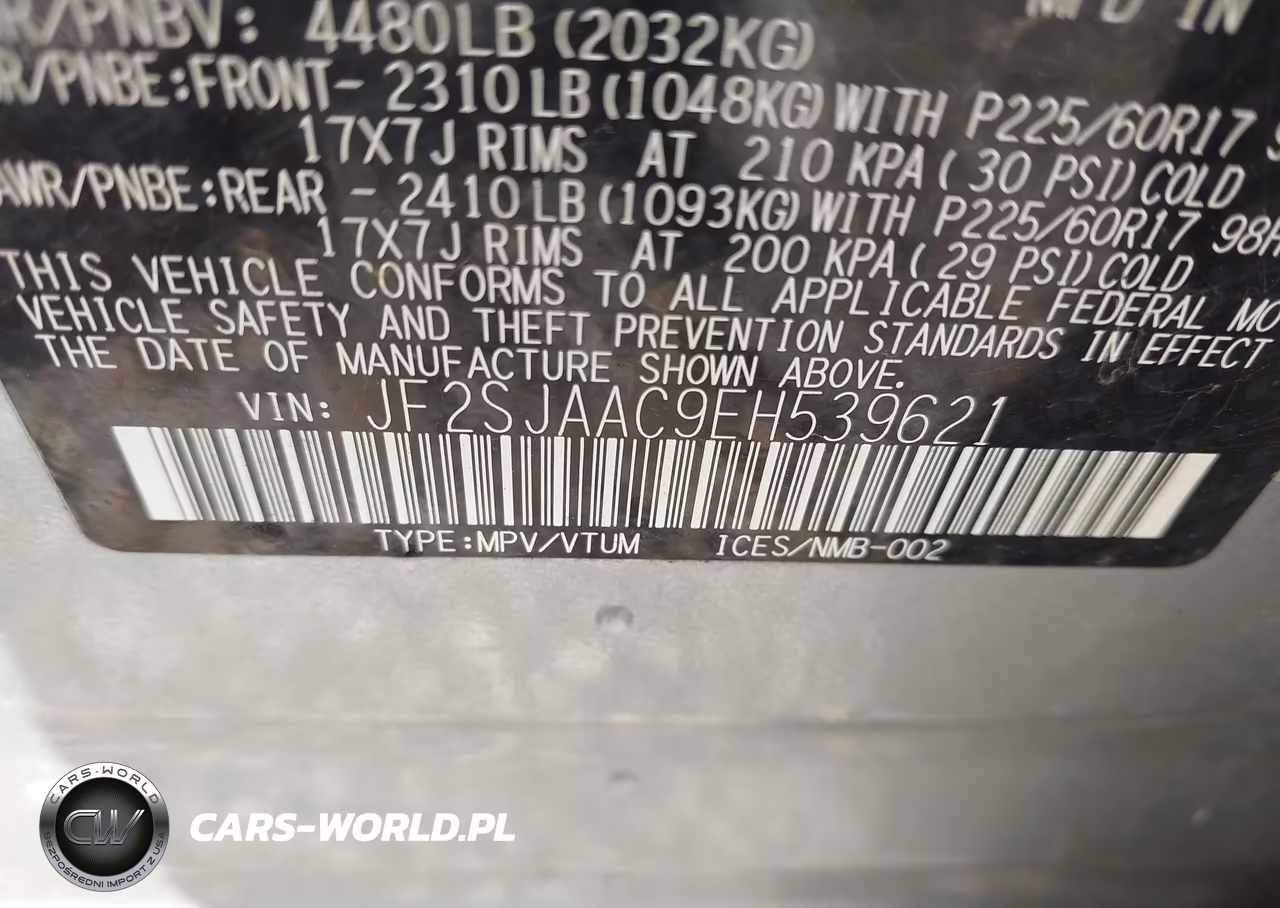 2014 Subaru Forester 2.5I VIN:JF2SJAAC9EH539621 - 9