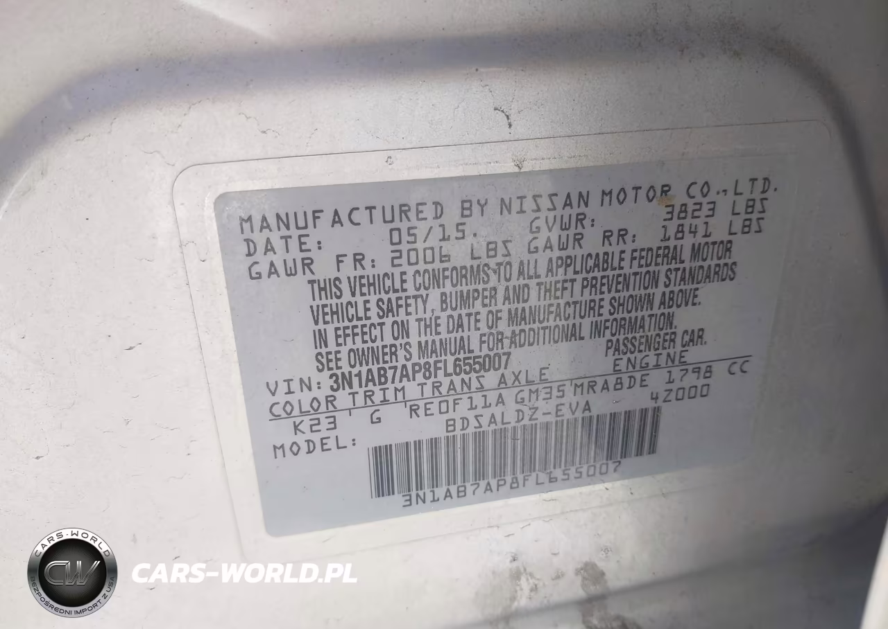 2015 Nissan Sentra Fe+ S-S-Sl-Sr-Sv VIN:3N1AB7AP8FL655007 - 9