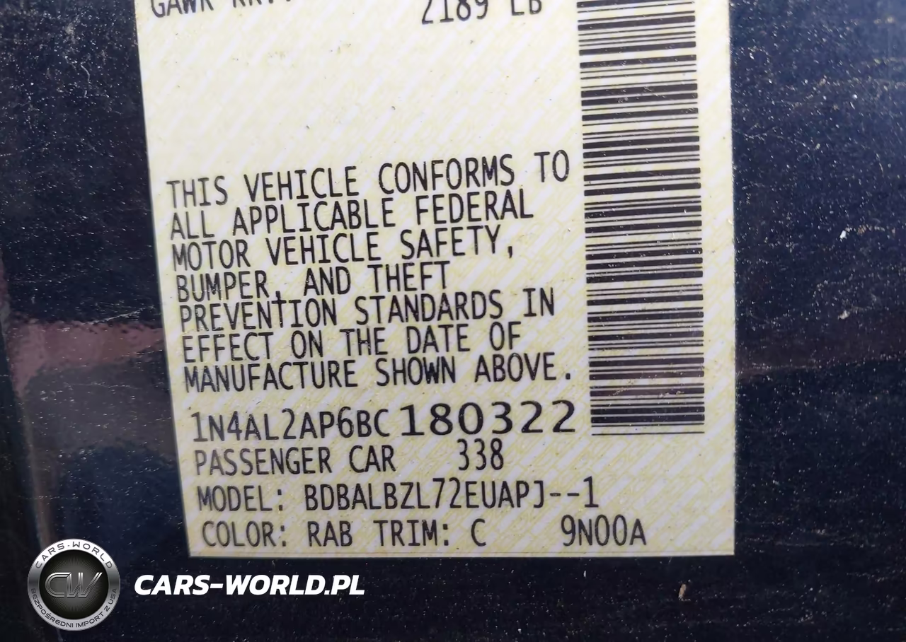 2011 Nissan Altima 2.5 S VIN:1N4AL2AP6BC180322 - 9