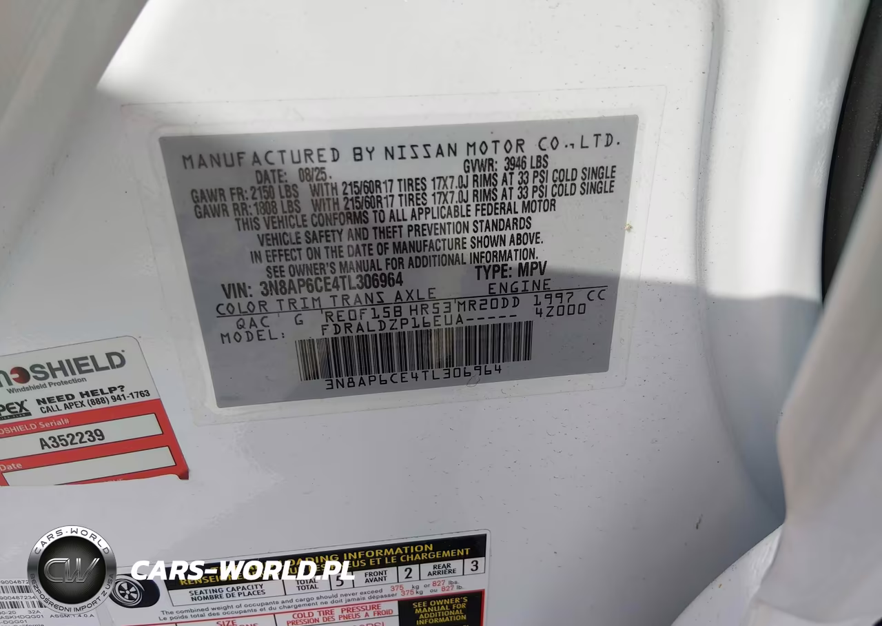 2026 Nissan Kicks Sv VIN:3N8AP6CE4TL306964 - 9