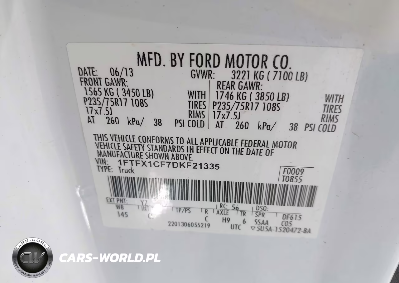 2013 Ford F-150 Xl VIN:1FTFX1CF7DKF21335 - 9