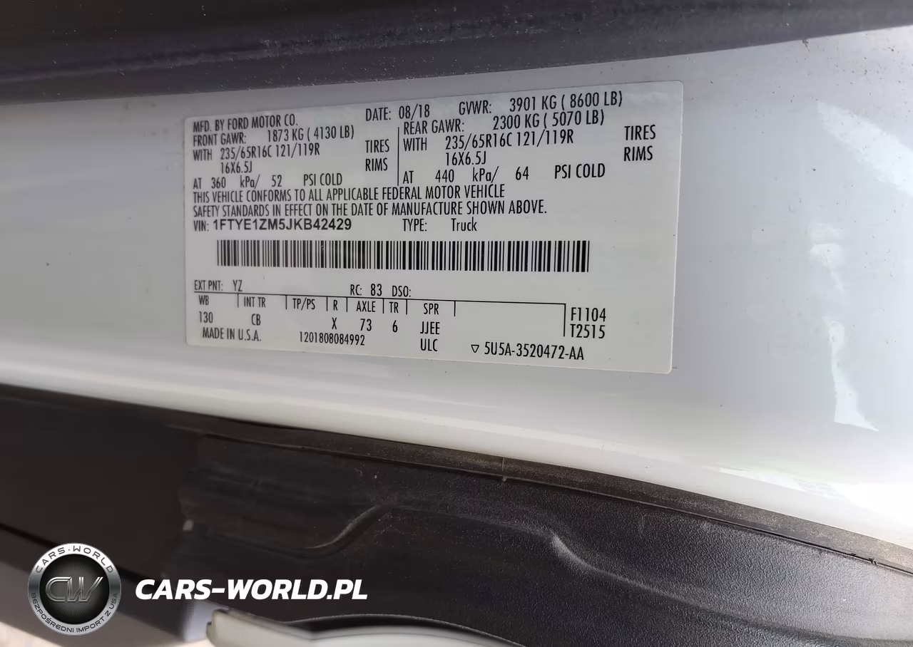 2018 Ford Transit-150 VIN:1FTYE1ZM5JKB42429 - 9