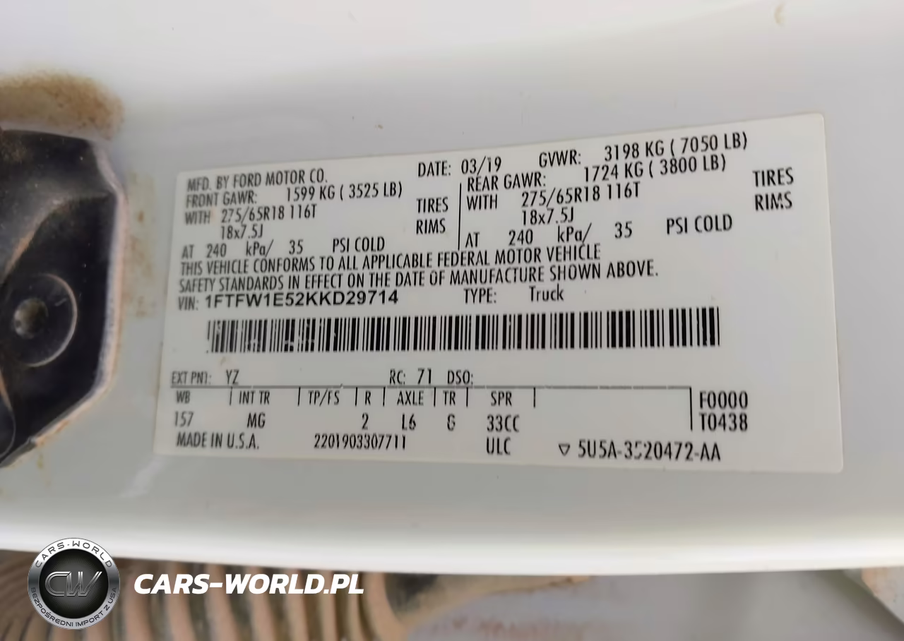 2019 Ford F-150 Xlt VIN:1FTFW1E52KKD29714 - 9