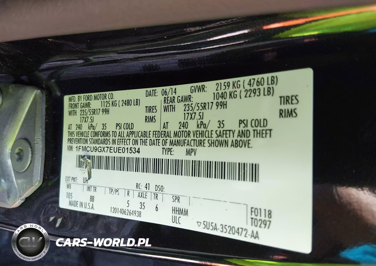 2014 Ford Escape Se VIN:1FMCU9GX7EUE01534 - 9